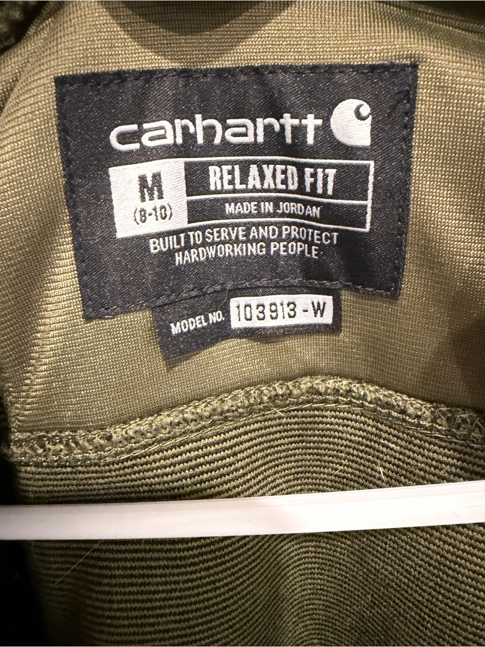 Carhartt Olive Green Relaxed Fit Sherpa Jacket with Logo Patch - Picture 3 of 3